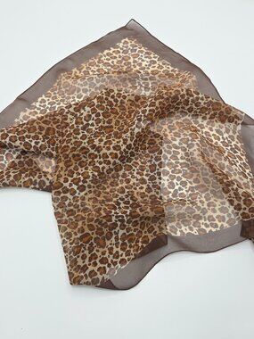 Luxury Vintage Italian Silk Leopard Scarf